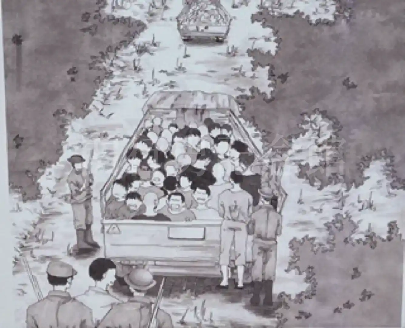 動員される朝鮮人たちの想像イラスト