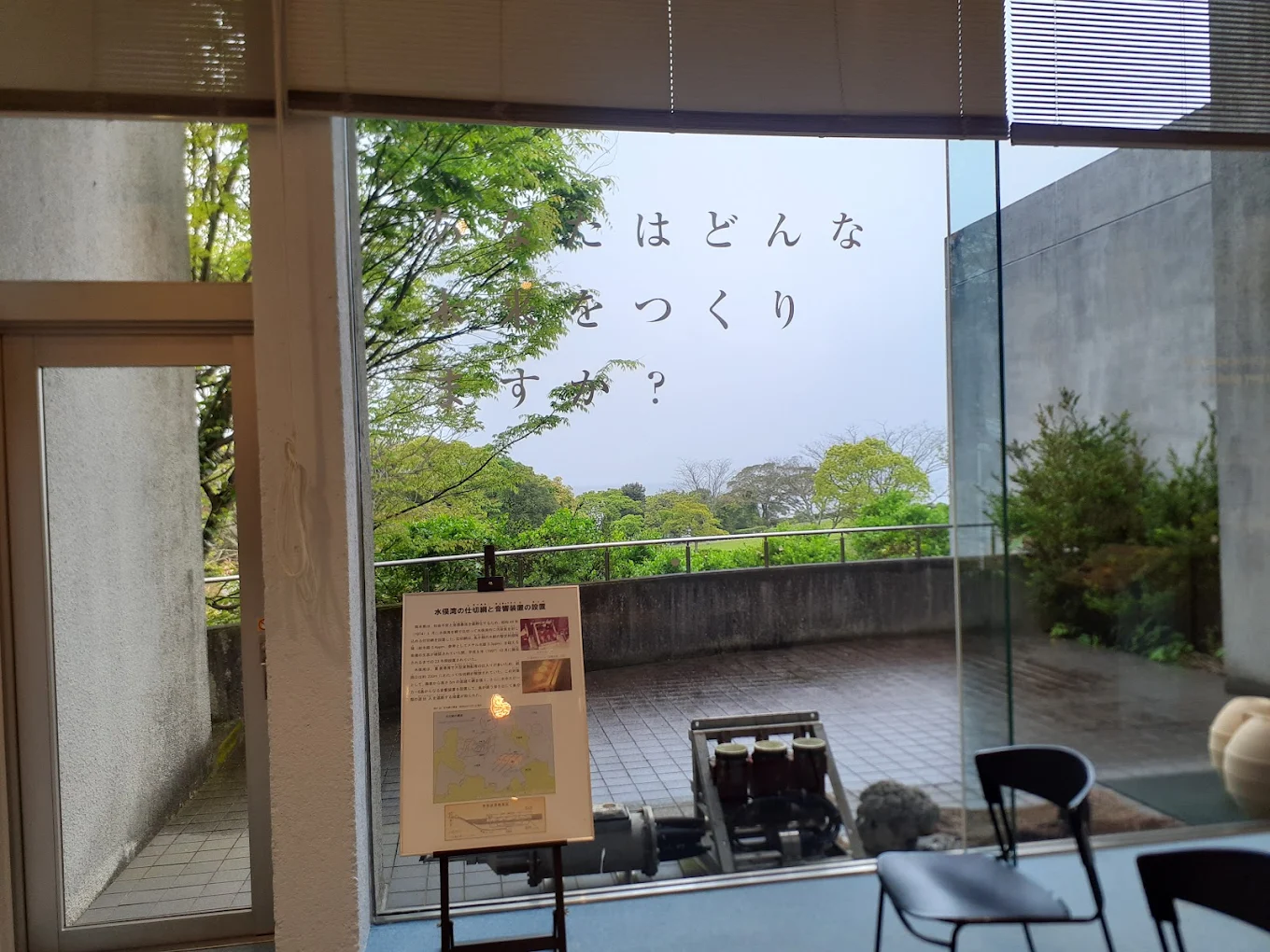 あなたはどんな未来をつくりますか？と窓に書かれている